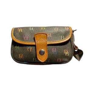 Vintage Dooney & Bourke Multicolor DB Logo Wristlet -EUC
